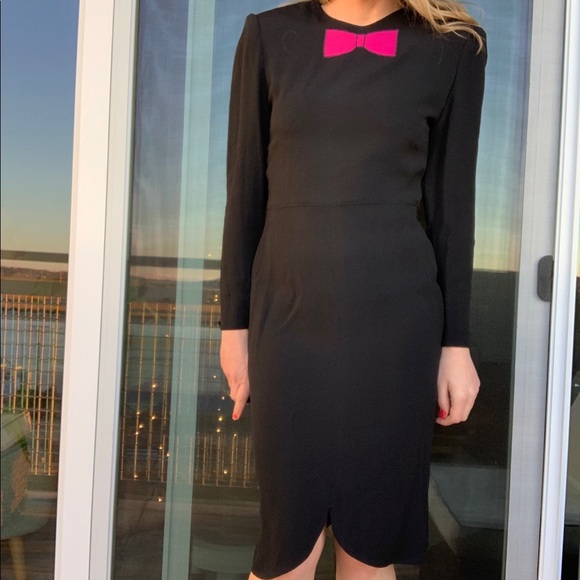 Vintage Dresses & Skirts - Vintage Sonia Rykiel Black Midi Shift Dress Bow